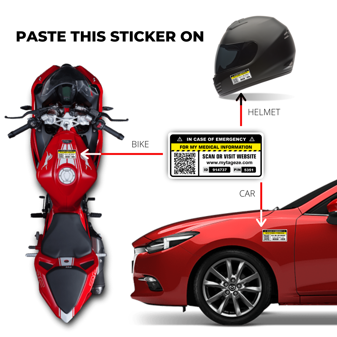 Blood group deals stickers for bike