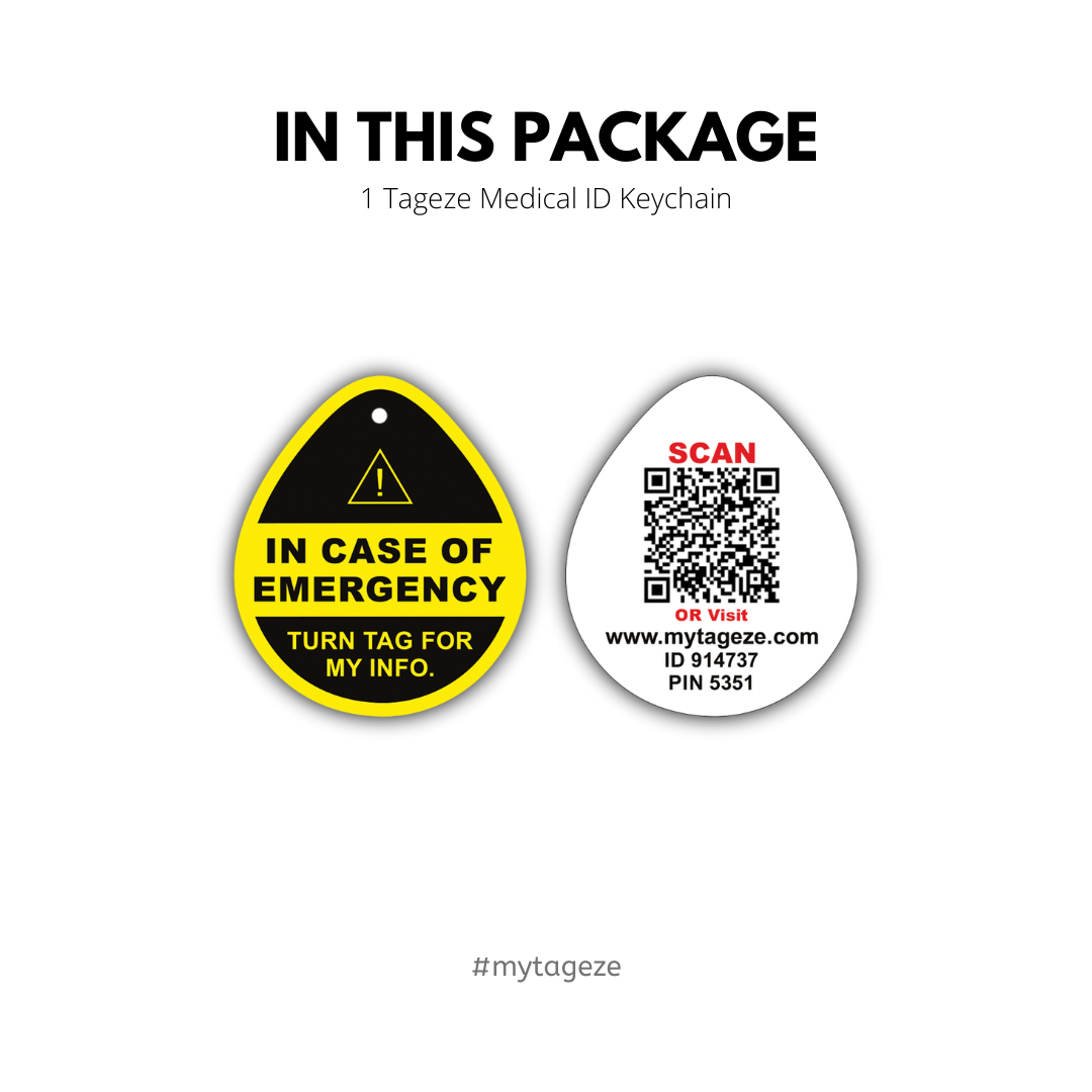 tageze medical id Tag keychain package