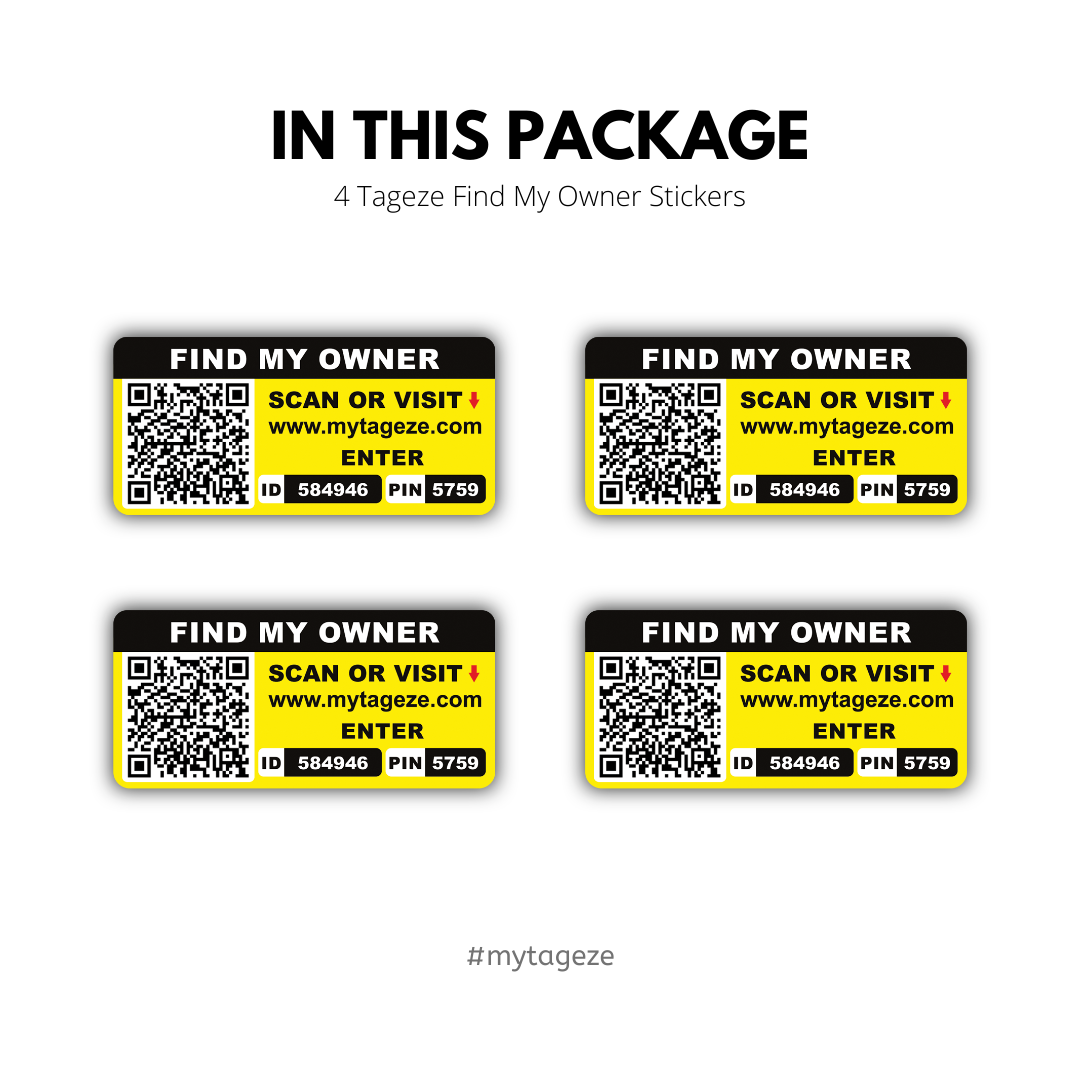 find my owner sticker package