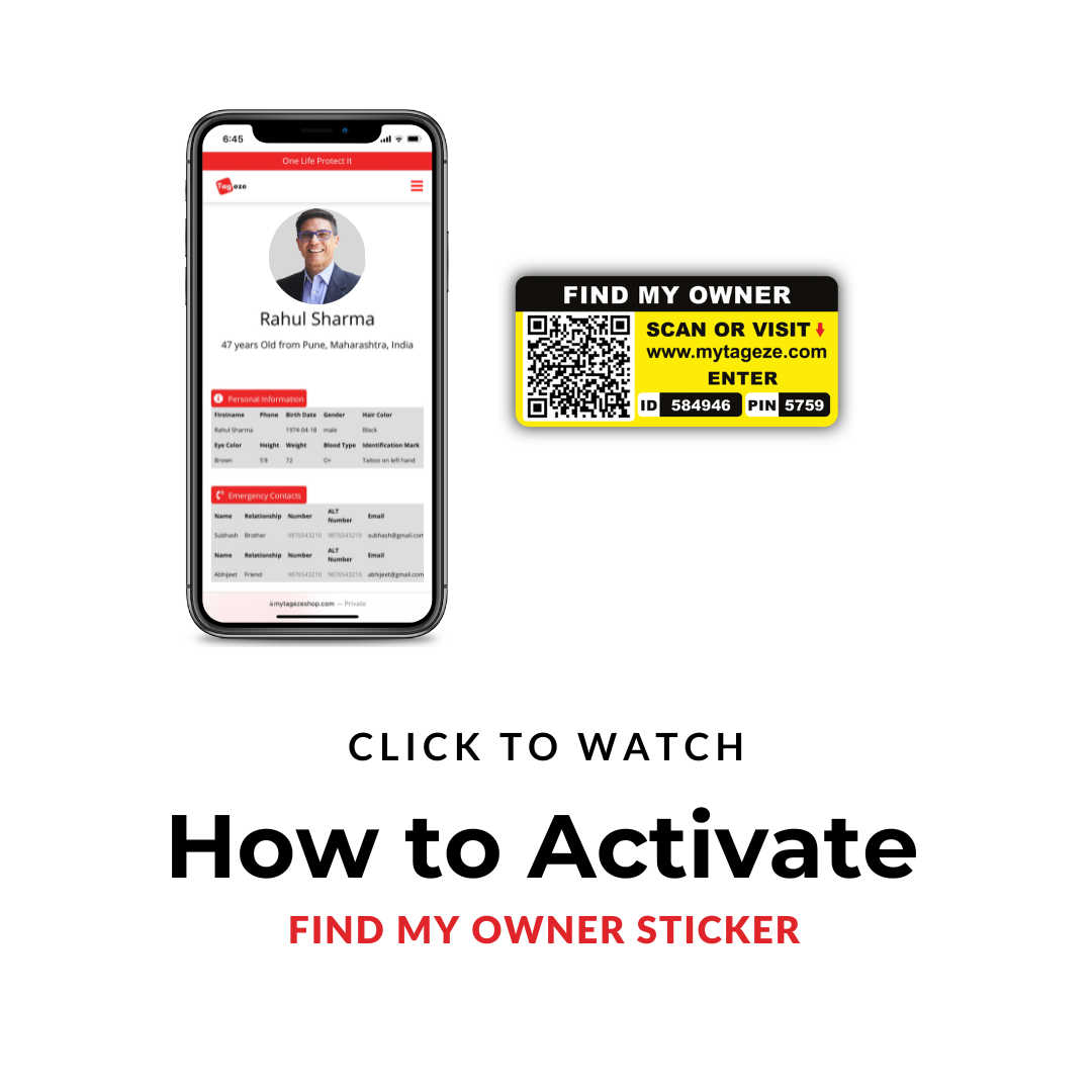how to activate find my owner sticker video